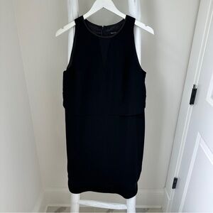 White House Black Market Double Layer Black Sleeveless Shift Dress Size  12